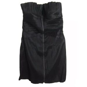 Y2K Vintage Romeo & Juliet Couture Zipper Pleat Strapless Cocktail Dress sz L